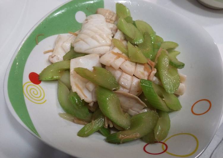 tumis cumi + sledri besar