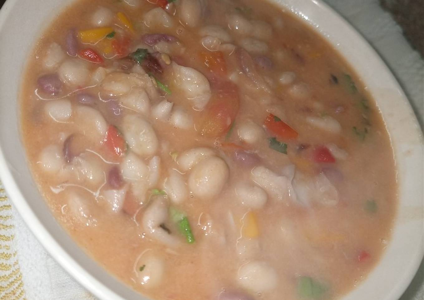 Yellow beans in Coconut milk