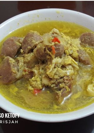 Foto resep Sop kari bakso ketofy