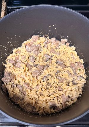 A picture of Venison stroganoff.