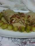 Patorra de pavo rellena con salsa de almendras y nata