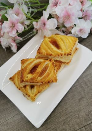 Túrós - barackos leveles recept fotója