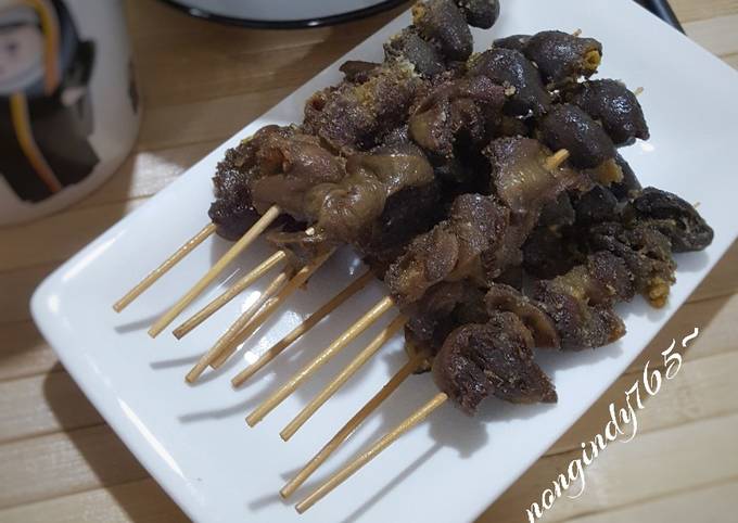 Sate Ampela + Jantung Ayam Goreng (Pelengkap Bubur Ayam)