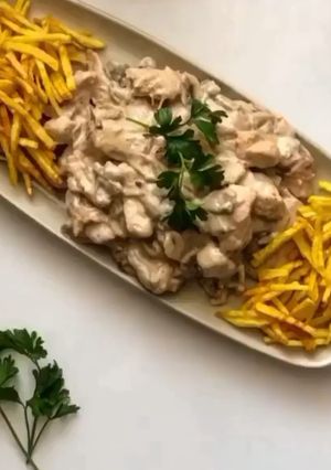 عکسی از دستور چیکن استراگانوف با طعمی واقعی