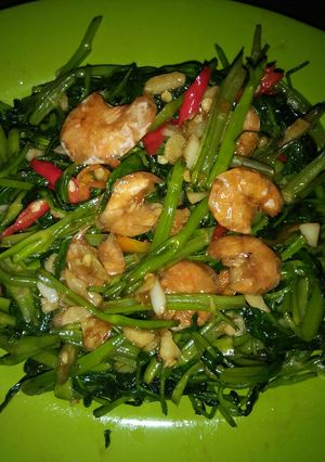 Foto resep Cah Kangkung Udang saus tiram