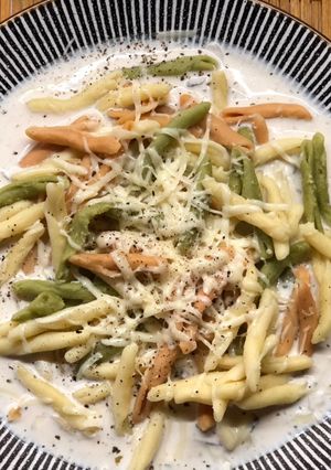 Gombás tejszínes tészta recept fotója