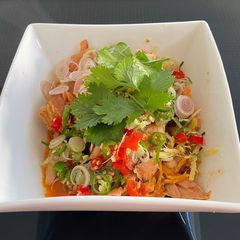 A picture of Mackerel Fillets In Tomato Sauce Spicy Salad.
