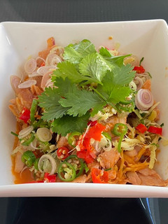 A picture of Mackerel Fillets In Tomato Sauce Spicy Salad.