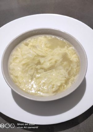 A picture of Fish Maw Corn Soup.