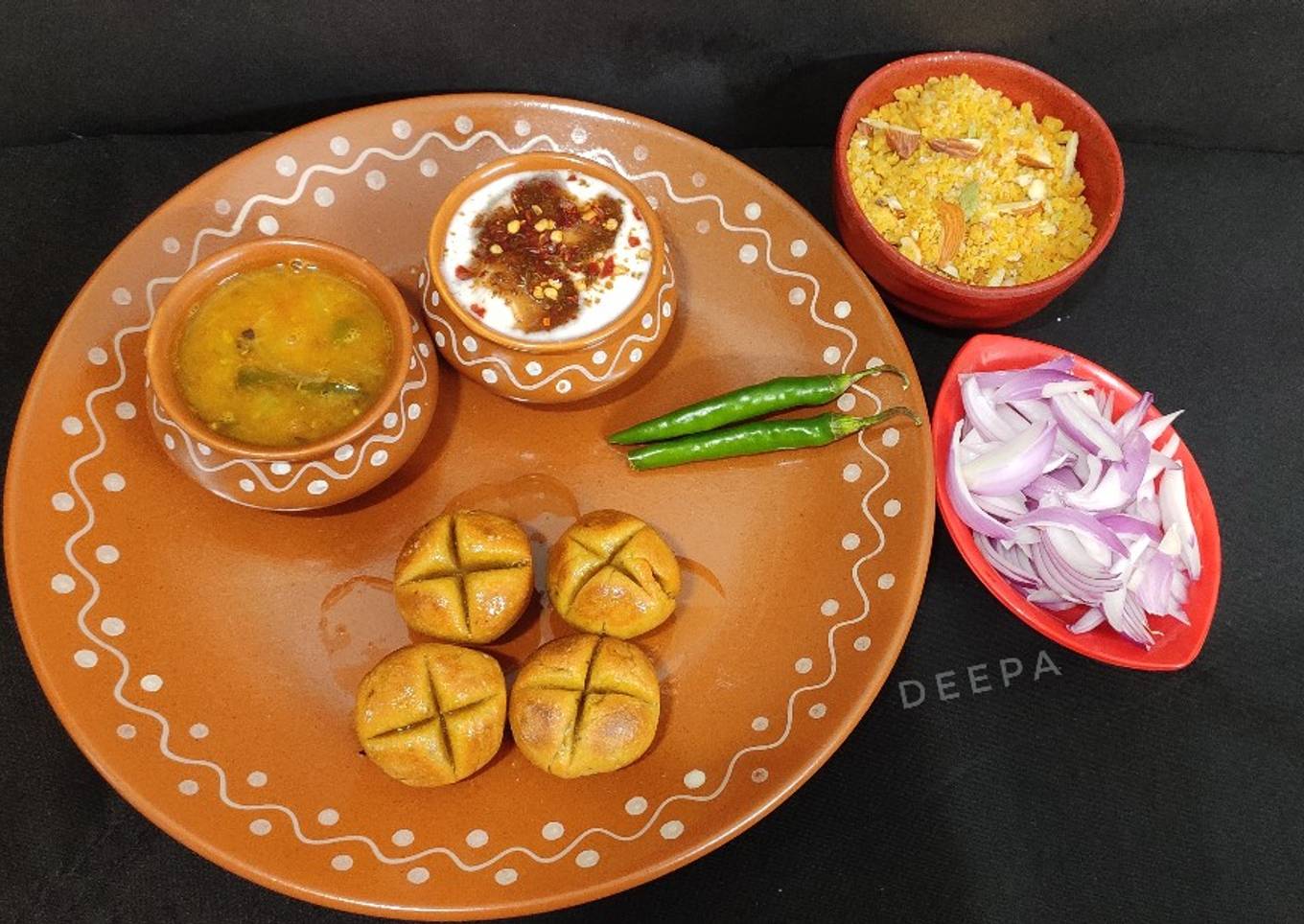 Dal Bati Churma (Bati without oven)