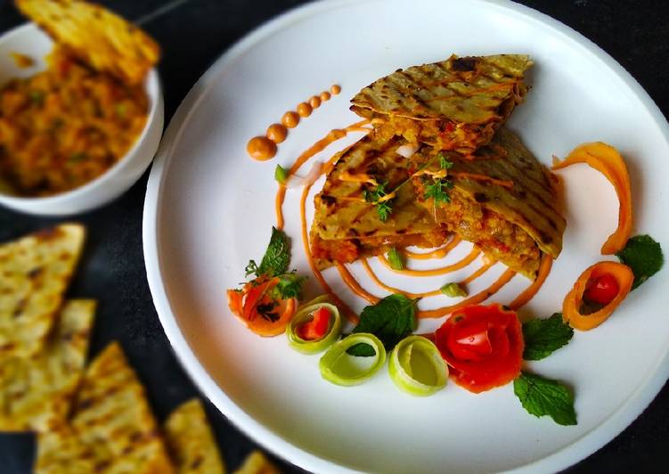 Recipe of Homemade Pav bhaji Quesadilla