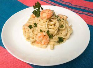 Una foto de Spaghetti con camarón