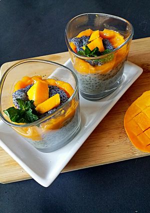 A picture of Mango chia pudding.