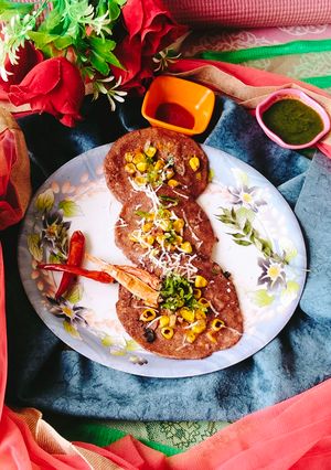 A picture of Cheese Jau pancake (Barley pancake) millet pancake 🥞.