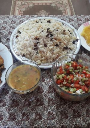 عکسی از دستور پلو مرغ مدل غزل پز