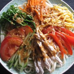 A picture of Udon Salad with Sesame Sauce.