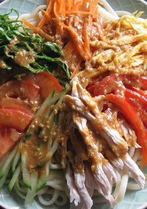 A picture of Udon Salad with Sesame Sauce.