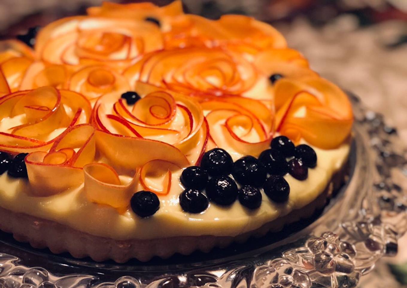 Blueberry & Apple Rose Tart