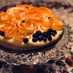 A picture of Blueberry & Apple Rose Tart.