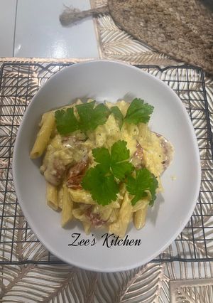A picture of Penne Chorizo Spanish Style.
