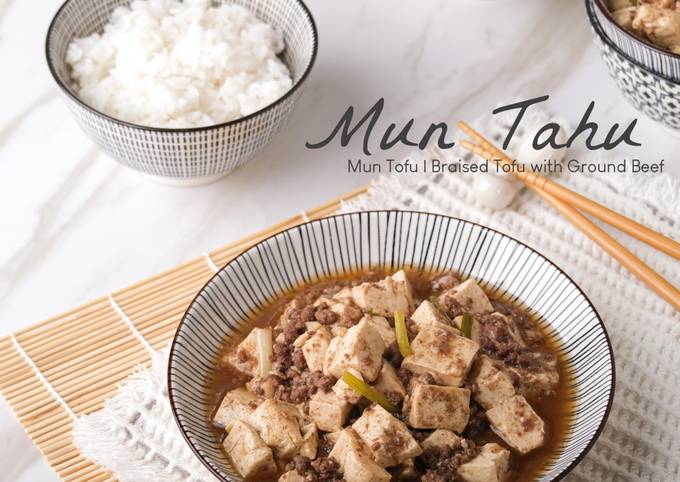 Mun Tahu | Mun Tofu | Braised Tofu with Ground Beef