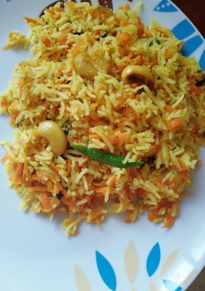 A picture of Carrot 🥕 biryani.