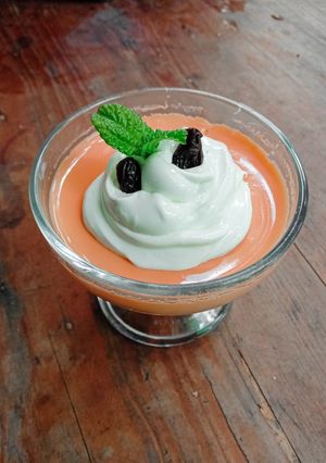Foto resep Thai Tea Puding with Dalgona Cream