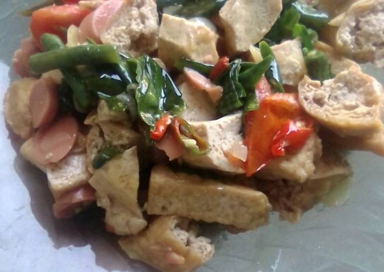 Resep Oseng tahu pong cabe ijo Anti Gagal