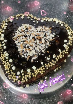A picture of Valentine cake eggless without oven.