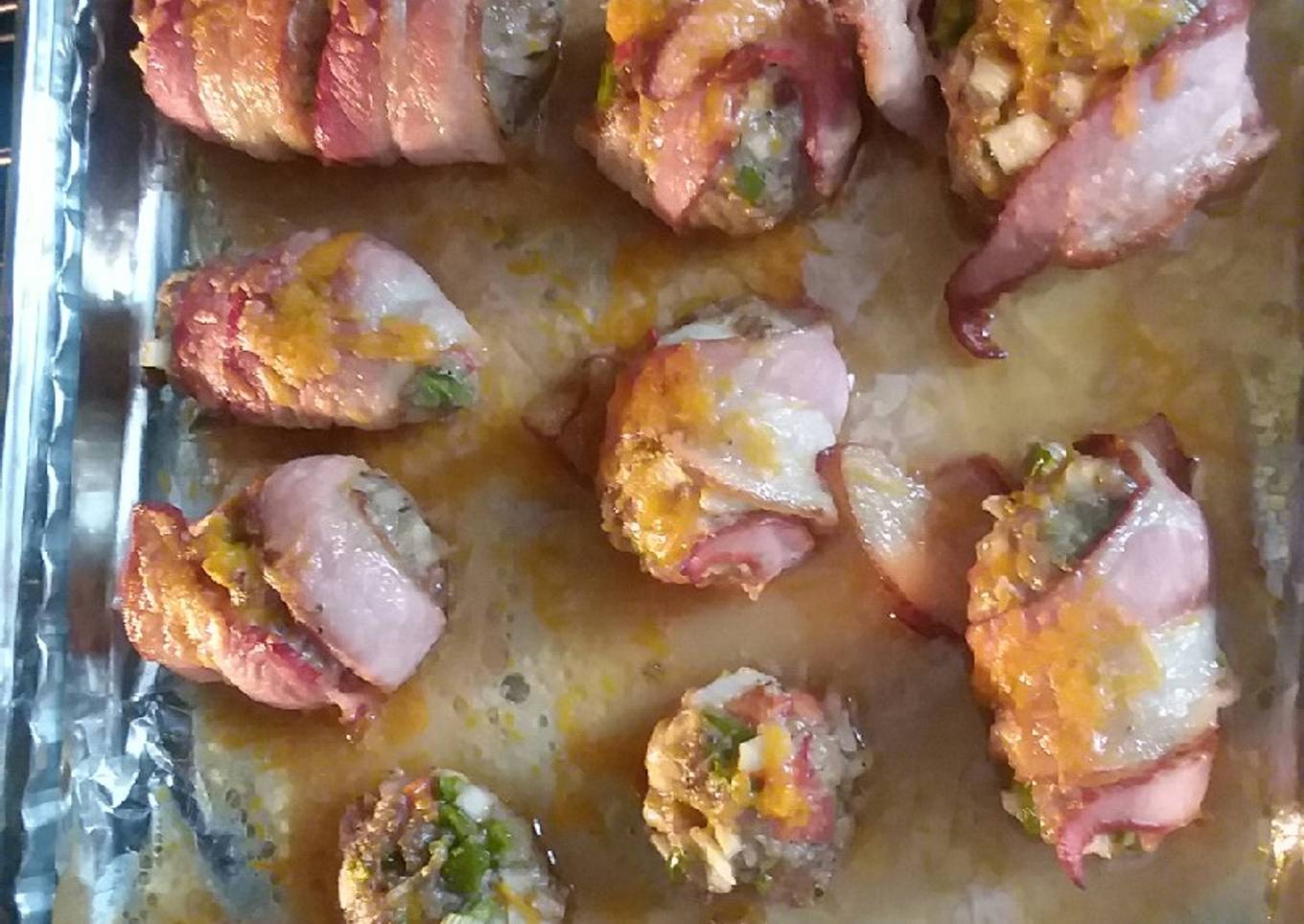 Carne molida envuelta en tocino