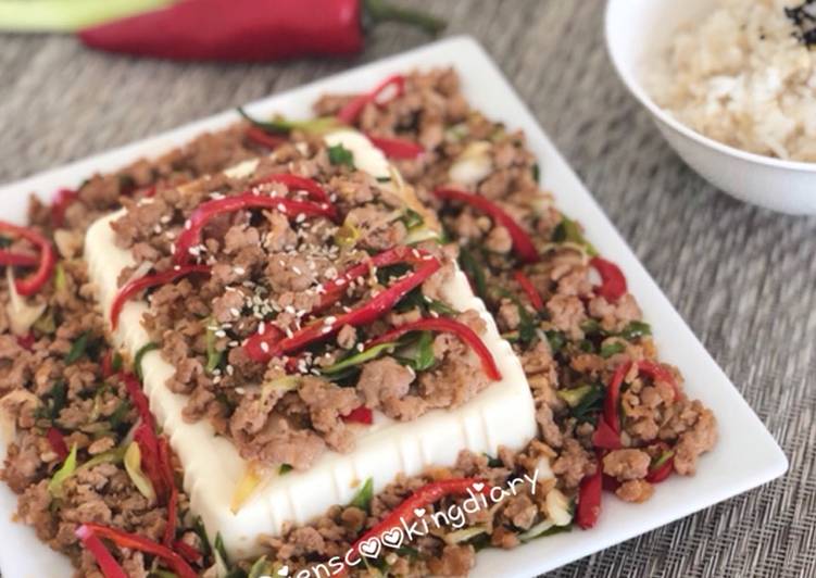 Recipe: Tasty Ground Meat Steam Tofu