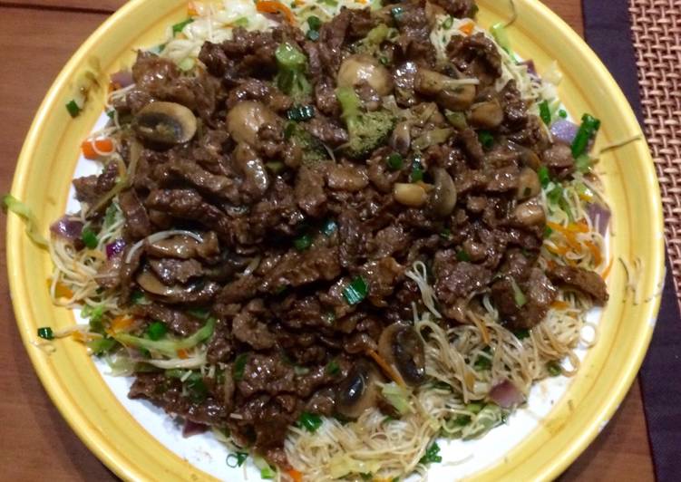 Carne Mongolian & Fideos de Arroz