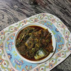 A picture of Afang Soup.