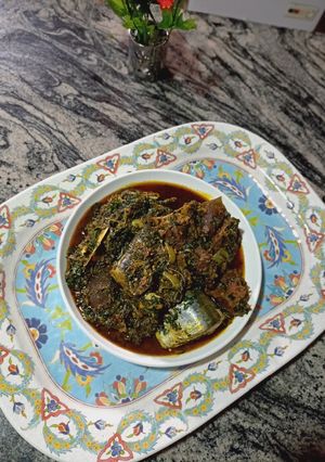 A picture of Afang Soup.