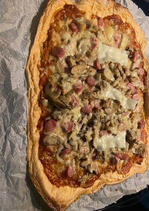 Una foto de Pizza casera proteica con claras de huevos