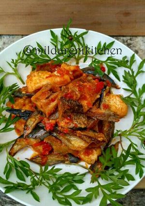Foto resep Terong tahu ikan asin balado