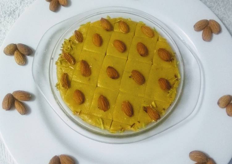 Recipe of Homemade Badam nariyal barfi