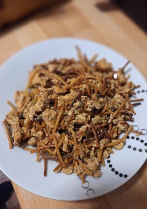Una foto de Fideos tostados fit