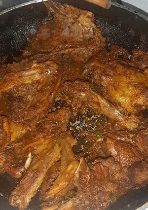 A picture of Wet fry Duck/chicken.