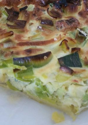 A picture of Leek and Fourme d'Ambert Tart.