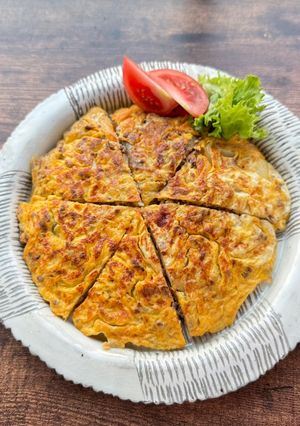 A picture of My Mom’s Meat Omelette for Obento lunch box.