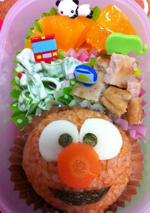 Foto resep Cute Elmo Lunch Box (Elmo Bento)