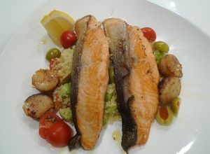 Foto resep Couscous with Salmon
