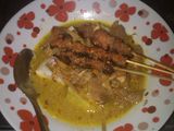 Lontong sayur & Sate daging bumbu