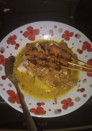 Foto resep Lontong sayur & Sate daging bumbu