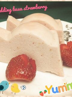 Foto resep Pudding Busa Strawberry