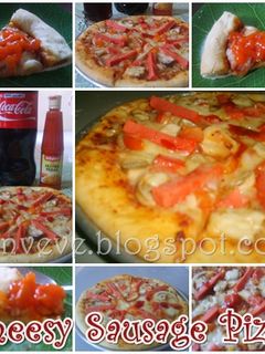 Foto resep Cheesy Sausage Pizza