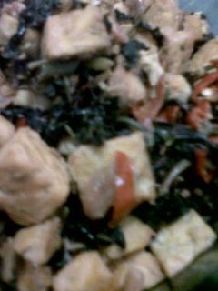 Foto resep oseng bayam merah plus tempe
