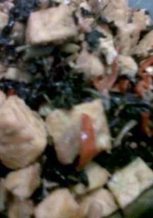 Foto resep oseng bayam merah plus tempe