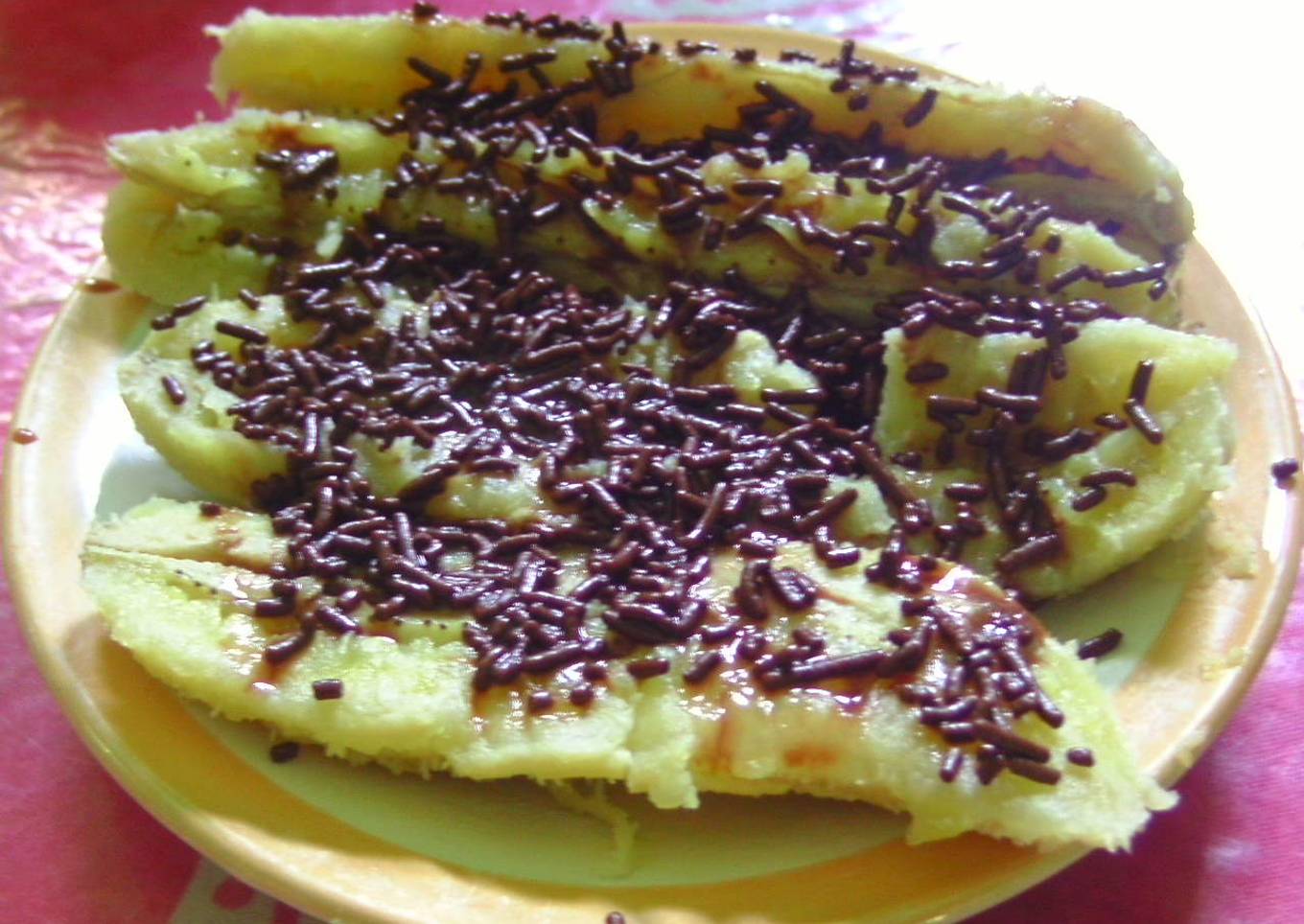 Pisang Rebus Tabur Coklat